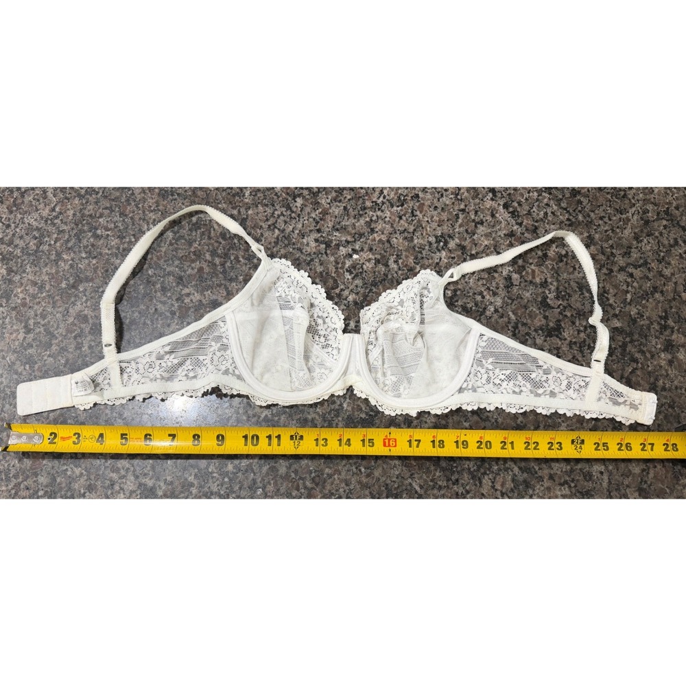 Wacoal Retro Chic Full Figure‎ Underwire Lace Bra Ivory White 36C 65191 - Picture 7 of 7